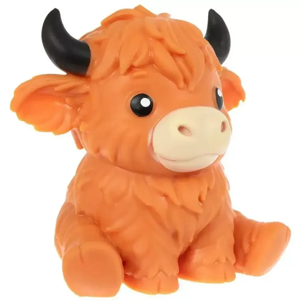 🔥Mini Highland Cow Squishy Sensory Toy DARK BROWN BNWT🔥